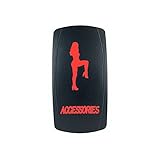 Red Laser Rocker Switch Backlit ACCESSORIES 12V Bright Light Powersports [SLR1152BLPFBA]