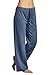 CYZ Women's Basic Stretch Cotton Knit Pajama Sleep Lounge Pan-DarkBlueMelange-M