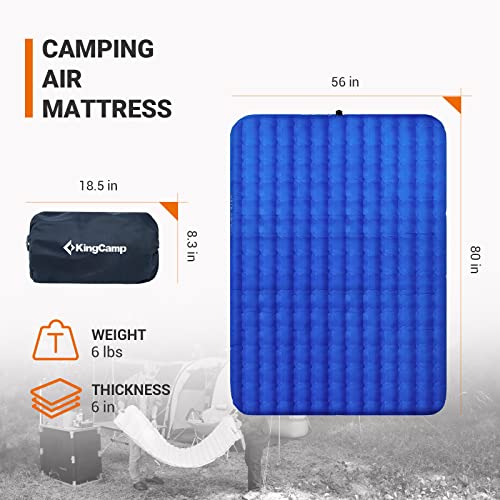 KingCamp Sleeping pad for Camping 6" Thick Camping Mattress 2 Person