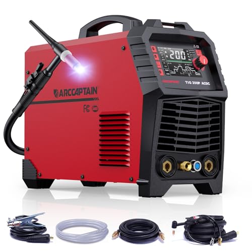ARCCAPTAIN TIG Welding Machine 200Amp AC/DC with Pulse Function 230V, 99% DARCH ARC Patent Welding Aluminum, MMA, IGBT