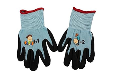 OS Kinder Arbeitshandschuhe KIDS 1+1=2 blau Feinstrick, 6-8 Jahre Größe 5