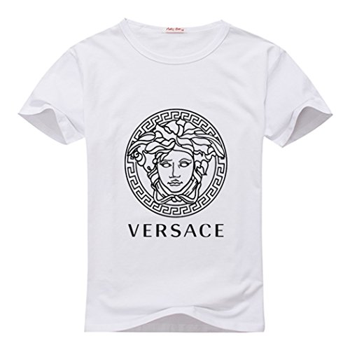 Black Men's Versace Logo T-Shirt Short Sleeve XXX-Large White