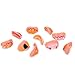 X Hot Popcorn 12 Pcs Funny Teeth Ugly Fake Teeth Prank Toy Plastic Troubled Teeth, for Halloween Christmas Decoration