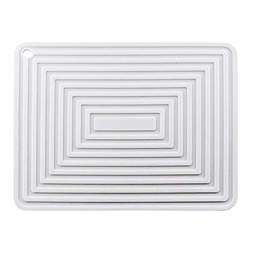 Yuemsh Silicone Pot Holder Square Thick Heat Insulation Pad Non- Kitchen Table Mat(White)