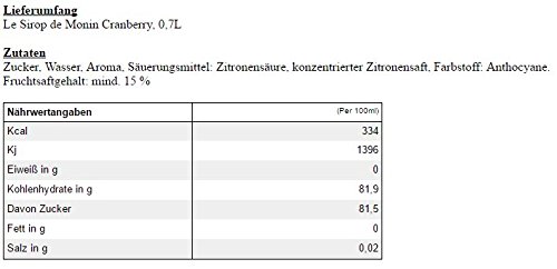 Monin Beeren Set (6 x 0.7l Flaschen: Brombeere, Schwarze Johannisbeere, Erdbeere, Heidelbeere, Himbeere, Cranberry) – Bild 8