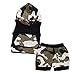 Emmababy Western Baby Boy Clothes Summer Short Sleeve Striped Shirt Letter Print Crewneck Tops Solid Elastic Waist Shorts Set(Camo,12-18 Months)