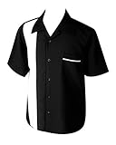 Steady Clothing Black & White Bowling Lounge Shirt Rockabilly Back to 50's 1950s