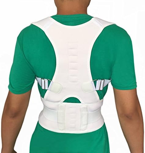 10 pcs Magnets Back Support Brace for Lower Back Pain Magnetic Therapy and Corrector Shouler and Back Posture (L, White)