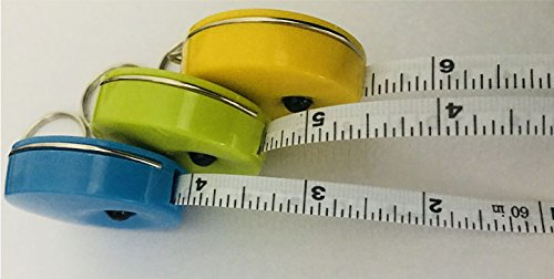   GoProver 3 pack Retractable Tape Measure Double-Scale 60-Inch/150cm Double Sided Pocket Soft Cloth Measuring Tape Weight Loss Body Measurement Sewing Tailor Craft Vinyl Ruler With Keychain