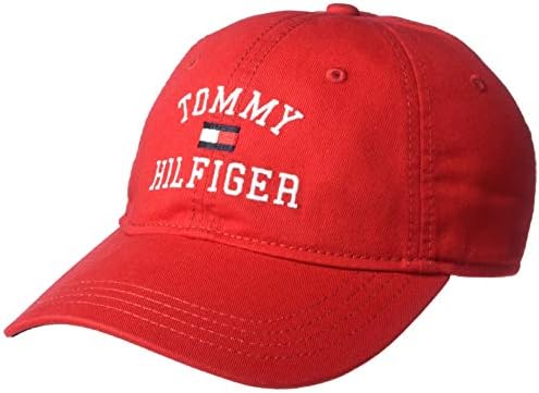 Tommy Hilfiger Men\'s/Women\'s Cotton Avery Adjustable Baseball Cap, RED Tommy Hilfiger Men main image 3
