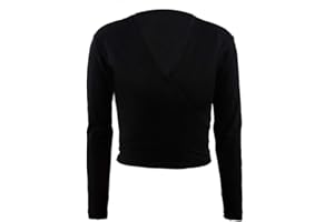 EASTBUDDY Ballet Wrap Top Dance Cotton Long Sleeve Self Tie Cardigan for Girls