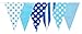 30ft Blue & White Mix Pennant Flags Banner Birthday Party Decoration (Blue Mix)