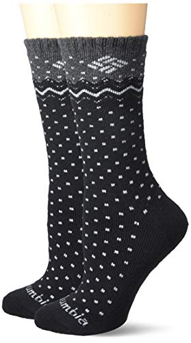 Columbia Women's Stripe&Dottie Wool Crew Socks-2 Pairs, 2Prs black, 4-10