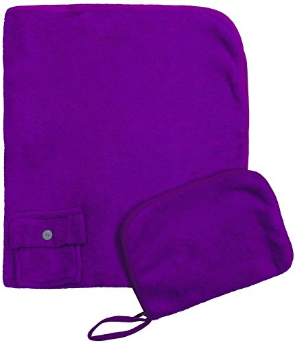 Simplicity Foldable Travel Pillow Blanket Set Travel Comfort Set, Purple