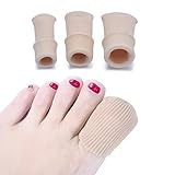 Toe Caps Gel Toe Protectors Gel Little Toe Protector Fabric Sleeve Protectors Toe Cushions Pain Relief for Corn, Callus and Blister Pack of 6 (Style 6)