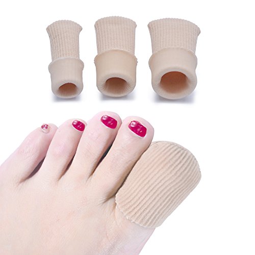 Toe Caps Gel Toe Protectors Gel Little Toe Protector Fabric Sleeve Protectors Toe Cushions Pain Relief for Corn, Callus and Blister Pack of 6 (Style 6)