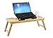 Large Lap Desk Ucharge Portable Adjustable  Bamboo Laptop Desk Table Breakfast Serving Bed Tray with Tilting Lockable Legs Top Drawer