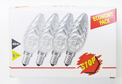 (8) Bricobi 40-Watt Incandescent Torpedo Chandelier Bulb, European Base (E14), Swirl