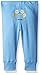 Nannette Baby Boys' 3 Piece Set Creeper Pant with Butt Applique, Light Blue, 6-9M