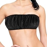 essenavita Disposable Extra Large Size Black Bra with tie 50 Pack for Spray Tanning spa Salon and Beauty Services Soft and Durable