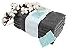 White Classic Luxury Hand Towels | 100% Turkish Cotton Hotel spa Bathroom Towel | 16x30 | 6 Pack | Light Grey