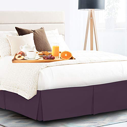Nestl Dark Purple Bed Skirt King Size King Bed Skirt 14 Inch Drop