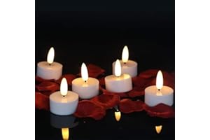 HoneTeek LED Tea Light Flameless Candles Flicker with Timer (6 Hours on and 18 Hours Off) for Home Party Decor Festival Holiday Cellection, Warm White Pack of 12