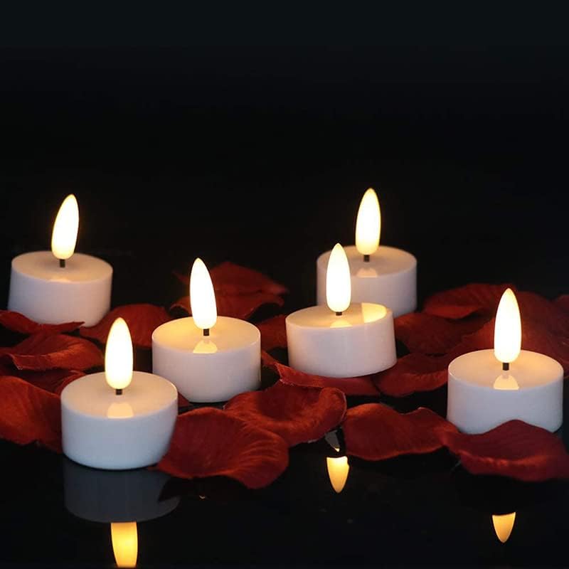 LED Tea Light Flameless Candles Flicker with Timer (6 Hours on and 18 Hours Off) for Home Party Decor Festival Holiday Cellection, Warm White Pack of 12