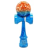 Full Orange & Blue Marble Kendama And Extra String