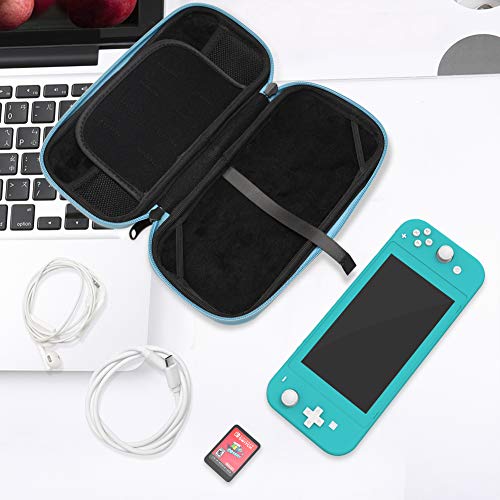 Carrying Case for Nintendo Switch Lite,COCASES Portable Hard Shell with 10 Game Cartridges Protective Travel Case Pouch for Nintendo Switch Lite Console & Accessories, Black