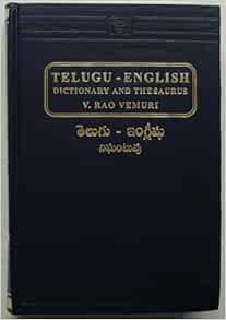 Telugu English Dictionary And Thesaurus V Rao Vemuri 9788120616387 Amazon Com Books