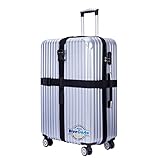 BlueCosto (Black) Heavy Duty Long Cross Luggage Strap Suitcase Travel Belt Non-slip 600001-BLK