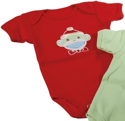 Genuine Monkeez Embroidered Monkey Romper Choose Color (Red)