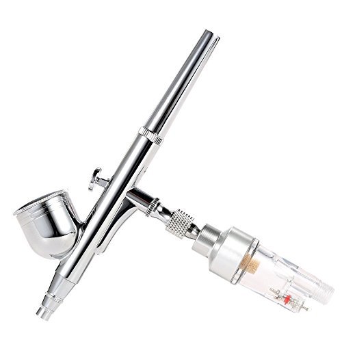 Gocheer 100-250V Professionale Gravity Aerografo Doppio Azione con Mini Compressore Aerografo Set per Modellismo Pasticceria Unghie Nail Art Torte Vernice Spray Tatuaggio con Kit Pulizia Airbrush