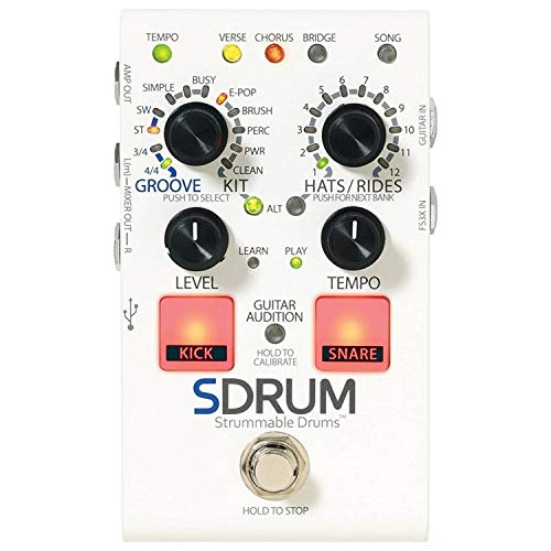 Digitech SDRUM Strummable Drums Automatic Drummer Pedal w/ FS3X Footswitch and C