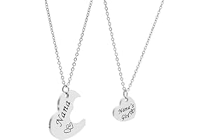 Ankiyabe Matching Granddaughter Heart Necklace Set - Grandma & Me Gift Necklace