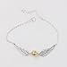Sundear 2Pcs Golden Bead Angel Wings Dove Peace Bracelet for Women