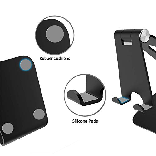 Adjustable Cell Phone Stand, CreaDream Phone Stand, Cradle, Dock, Holder, Aluminum Desktop Stand Compatible with iPhone Xs Max Xr 8 7 6 6s Plus 5s Charging, Accessories Desk,All Smart Phone-Black - Thumbnail 4