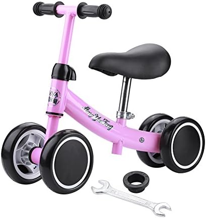 SKIESOAR Baby Balance Bike No Pedal Baby Car Ride on Toy for 1-3 Years Old Children Walker Ages 12-36 Months Durable Toddler Tricycle Infant First Birthday Gift Indoor Outdoor (Pink)