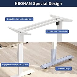 HEONAM 59-Inch L-Shape Standing Desk, Electric