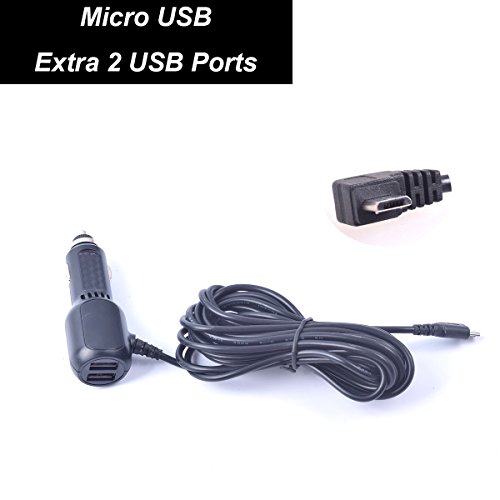 EKYLIN 12V/24V Car Auto Cigarette Lighter Charger Micro USB with Extra Dual Female USB 3-Way USB Charger Universal for iPhone iPad Samsung Dash Cam Huawei HTC Android DVR GPS Tablet Edog Air Cleaner