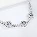 BAMOER Platinum Plated 925 Sterling Silver Cubic Zirconia Enamel Round Evil Eye Bracelet for Women Valentine's Day Gifts (Tri-Eye Bracelet)