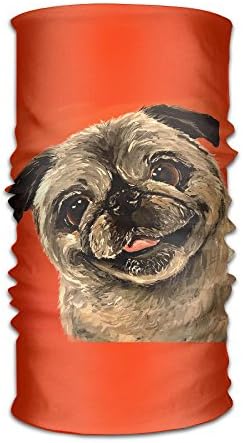 Wiouston Men/Womens Scarf Happy Realistic Pug Kerchief with Lightweight Fashion Design Scarf Shawl for Fashion Party College Travel Festive Season