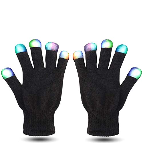 MUCH LED Gloves Finger Lights Fingertips Flashing 3 Colors 7 Modes