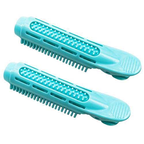 HEITIGN 2Pcs Volumizing Hair Root Clip, Hair Root Fluffy Clip Roller Wave Fluffy Hair Clip Hair Root Curler Fluffy Hairstyling Clip Tool, Non-marking Natural Clip Hairdressing Tool, Light Green
