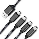 USB Type C Cable Fast Charging, HI-CABLE 4-Pack 6FT USB C Charger Braided Cable Compatible with Samsung Galaxy S10 S10+ S10e S9 S8 Plus Note 10 10+, Moto Z4 Z3, LG V50 V40 G8, Pixel 3 XL More (Grey)