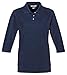 Tri Mountain Women's 3/4-Sleeve Pique Knit Golf Shirt Navy, Large
