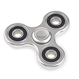 Original Envolve Metal Fidget Spinner (Silver) - For focus, calm anxiety, and break nervous habits - Long spins 3-5 minutes (Gift Packaging)