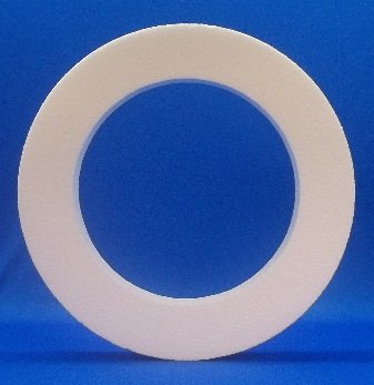 8 pc Styrofoam EPS Polystyrene WREATHS 16" X 2" White Craft Floral Ring