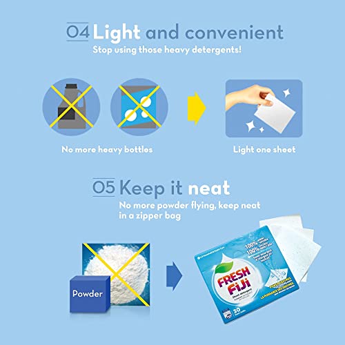 [LG] Fresh FiJi (Lucky FiJi) Laundry Detergent Sheets, upto 60 Loads (30Sheets) Lavender